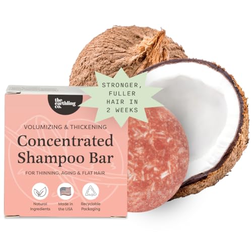 The Earthling Co. Shampoo Bar - Promote Hair Growth, Strengthen & Volumize All Hair Types - Paraben & Sulfate Free formula with Natural, Vegan Ingredients (Vanilla Coconut, 3 oz)