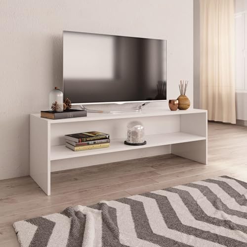 Cinyiqo Mueble para la televisión, Mueble para TV, Mueble Television, Mueble Habitacion, Mesa Salon, Mesa De Television, aglomerado Blanco 120x40x40cm
