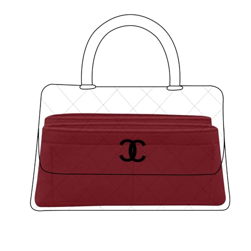 Lckaey Organizador para chanel coco bolsa de alça pequena inserção bolsa organizadora de feltro Y080wine red-S