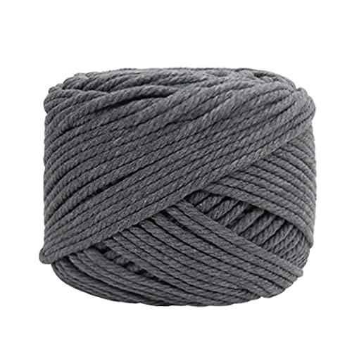 SUNTQ Cotton Cord 3mm x 328 feet, Handmade Decorations Cotton Macrame Rope, Bohemia Macrame DIY Wall Hanging Plant Hanger, Dark Gray