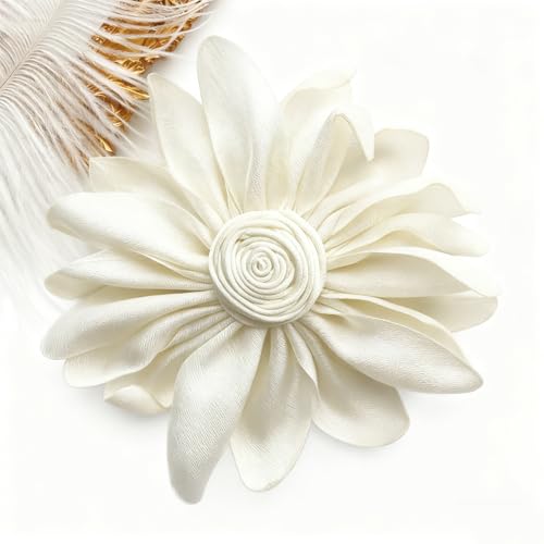 Image of Dainty Satin Fabric Flower Brooches Pin Burnt Edge Black Daisy Brooch Pin Elegant Lapel Pins Christmas Brooches Pin Dress Skirt Scarf Hat Pins Accessories Wedding Party Gift 4IN