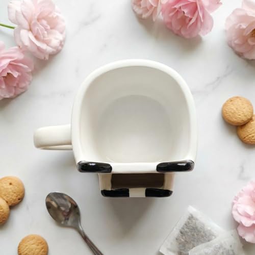 Image of Ceramic Panda Coffee, Tea Mug with 3D Cookie Biscuit Tea Bag Holder | Cute Panda Cup with Snack Holder | Tea Mug Gift |240ml | Microwave & Dishwasher Safe -Gift for Panda Lovers, Kids, Teens & Adults