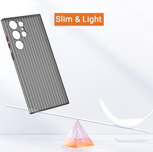Image of Kapa Wave Frosted Grip Back Cover for Samsung Galaxy S25 Ultra | Ultra Slim [with Metal Buttons] Matte Finish Back Case (Grey)