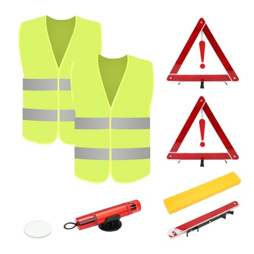 Kit de Seguridad 5 en 1 Triángulos y Chalecos Reflectivos