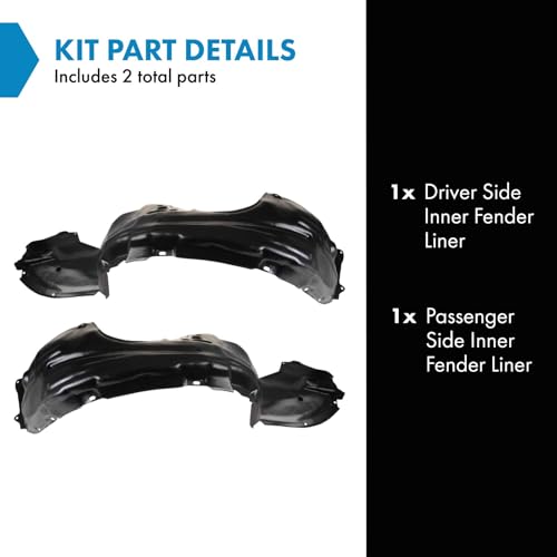 Image of TRQ Inner Fender Liner Set Compatible with 2002-2003 Toyota Solara TO1248122 TO1249122
