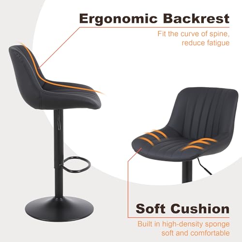 Youhauchair 8001BK-3PC-US Bar Stools Set Of 3, Swivel Counter Height Barstools thumb #5