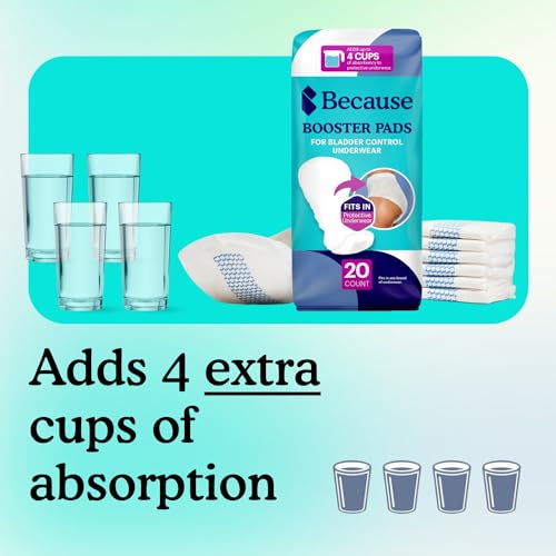 Image of Because Overnight Booster Pads Fit All Adult Diapers, Helps Keep Your Adult Diaper Active All Night, Adds 4 Cups to Incontinence Underwear, Extra Absorbency, 180 Count (Packaging May Vary)