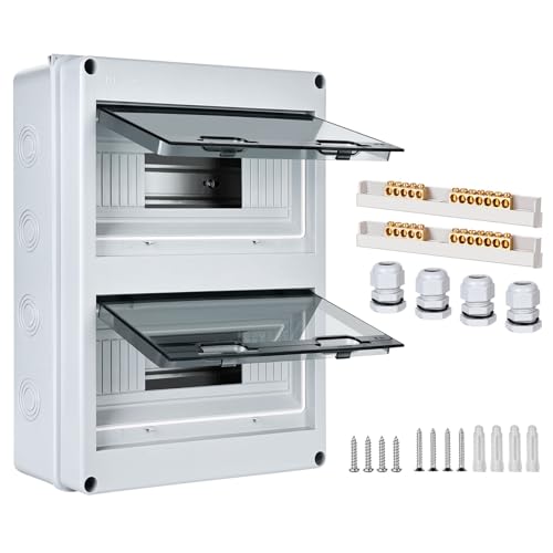 Scatola fusibili da incasso, IP65 a 2 righe, 24 moduli, terminali in ottone, distributore piccolo, distributore di superficie, subdistribuzione per ambienti umidi, giardini, esterni, ville