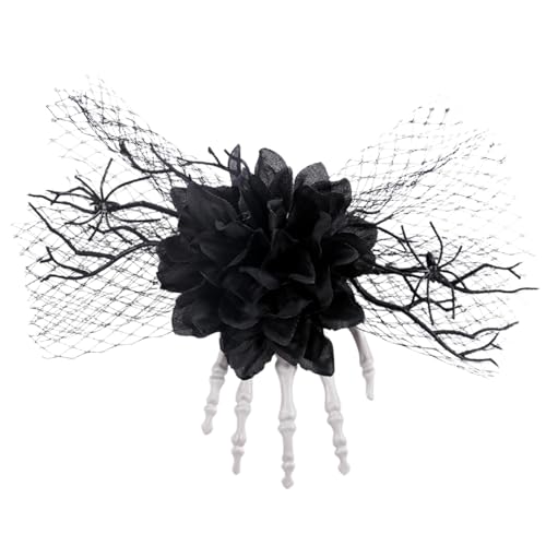 女性用ハロウィンバレッタ | スケルトンハンドハロウィンバレッタ - お祭りホラーヘアピン、レディース&ガールズヘアアクセサリー 仮面舞踏会用