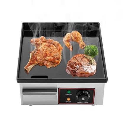Elektrische Grillplatte, 1700W Kommerzielle Gastro Elektrogrill, Elektro-Tischgrill für Restaurants, Küche, Gewerbe, Haushalt, Silber – Bild 3