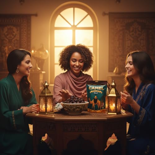 Image of Camel Almond & Dates Chocolate Dark 500gm, Premium Dates Filled with Almonds Coated in Rich Dark Chocolate, Middle Eastern Sweet Snack, Luxury Chocolate Dates Gift Box, Imported