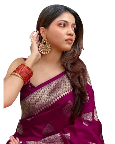 Image of Women's Kanjivaram Soft Silk Banarasi Saree With Blouse Piece | Banarasi Sari For Women | Saree with Blosepiece