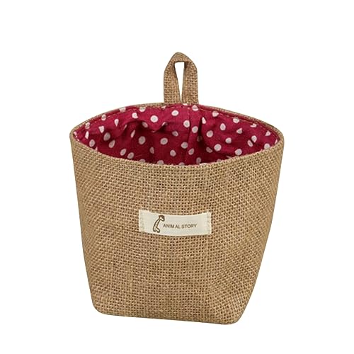 MAGICLULU Borsa Portaoggetti Sospesa in Iuta a Righe Piccola, Contenitore Traspirante Naturale Per Vasi Di Fiori e Ripostiglio Multifunzione Per Cosmetici e Giocattoli