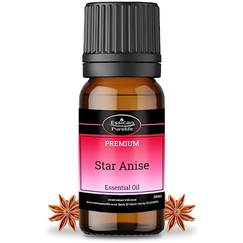 Star Anise Essential Oil, 100% Pure Oil - Therapeutic Grade, Essential Oil Diffuser, Humidifier, Aromatherapy Oil, for Relaxing, Massage Oil, Essential Oils for Skin Care, Sweet, Spicy Scent - 10ml