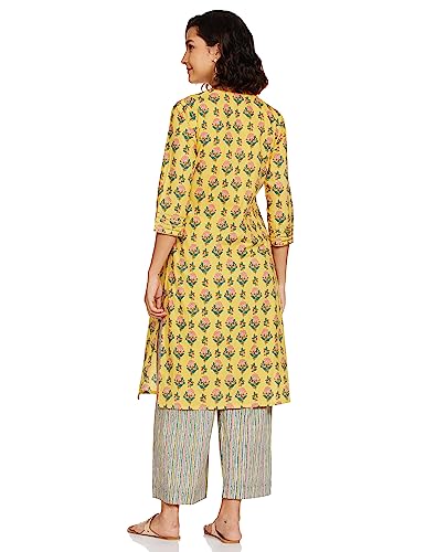 Image of Amazon Brand - Myx Women's Printed Kurta and Pant set in Cotton (Available in Plus Sizes)