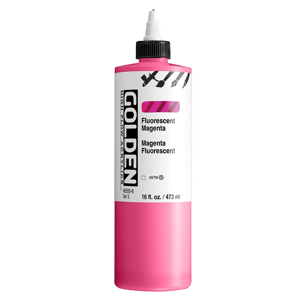 Golden : High Flow : Acrylic Paint : 473ml (16oz): Fluorescent Magenta : S5