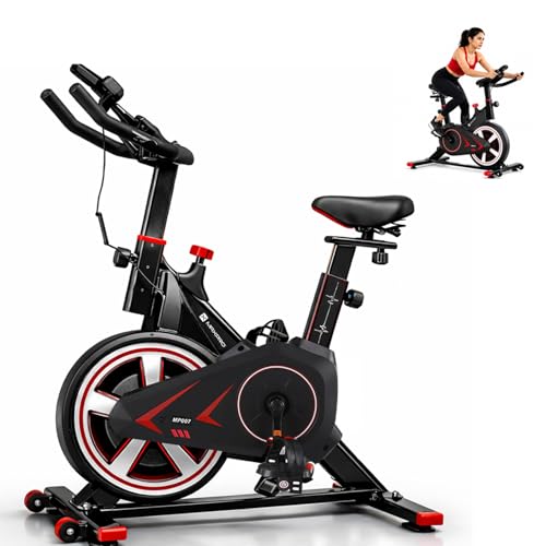 Image of MAXPRO MP007 Spin Bike | Exercise Cycle for Home | 100KG Capacity | 8KG Flywheel | Adjustable Resistance | Silent Belt Drive |4way Adjustable Comfortable Seat Cushion | Indoor Cardio Workout Fitness Bike