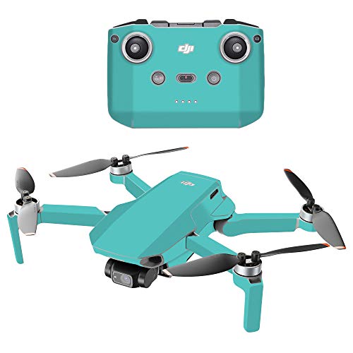 MightySkins Compatible with DJI Mini 2 Portable Drone - Solid Turquoise | Protective, Durable, and Unique Vinyl Decal wrap Cover | Easy to Apply, Remove, and Change Styles | Made in The USA