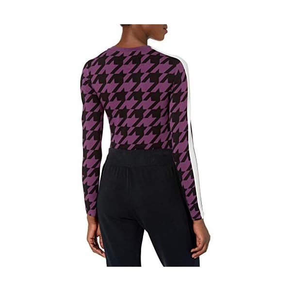 PUMA-womens-Trend-All-Over-Print-Long-Sleeve-Bodysuit PUMA Women's Trend All Over Print Long Sleeve Bodysuit, Plum Purple, L