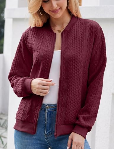 Image of Larmliss Women's Zip Up Cardigan Sweater Hoodies Long Sleeve Jacket Crewneck Casual Outerwear Spring Fall Trendy Coat Outfits