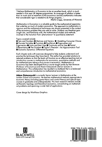 Mathematics in Economics: Models and Methods
