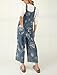 chouyatou Women 2025 Baggy Floral Denim Bib Overalls Jeans Casual Distressed Wide Leg Overall Jumptuis (Large, Blue)