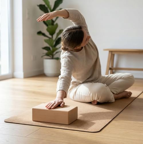 Yoga kubus yoga groot yogablok | 22,5 cm x 12 cm x 6 cm | houten professioneel beukenhout - Afbeelding 3