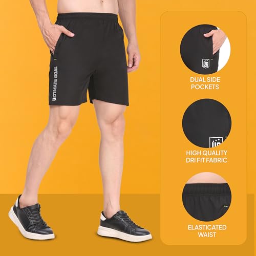 Image of Ultimate Goal Sports Athletic Shorts with Zip Pockets|Lightweight Activewear | Sportswear Shorts | Gymwear| Exercise Shorts | Dry-Fit Shorts | Running Shorts