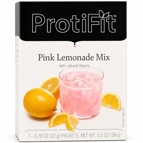 ProtiFit - High Protein Fruit Flavored Powder Drink Mix, 15g Protein, Low Calorie, Sugar Free, Ideal Protein Compatible, 7 Servings Per Box (Pink Lemonade)