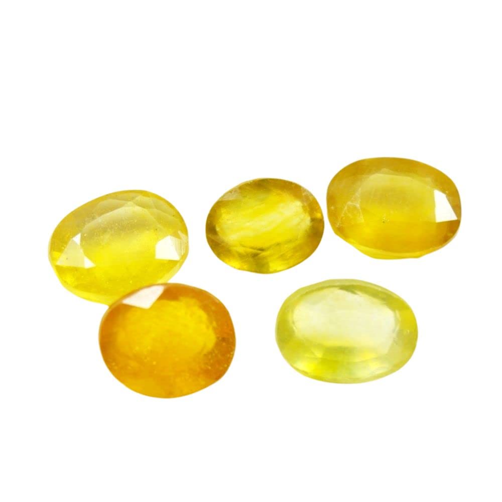 Natural Yellow Sapphire at Wholesale Lot (Rs 225/carat) Fine Quality Oval Shape पुखराज Loose Gemstone for Reselling Astrologers Jewellers Crystal Kanya Rashi Virgo Zodiac Sign-image-27