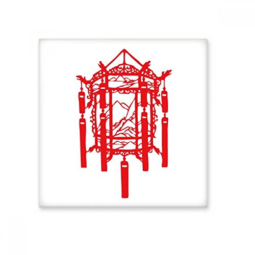 Lanterne rouge chinoise en céramique pour mur de salle de bain