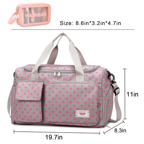 Image of Small Gym Bag for Women, Travel Duffle Bag Carry On Weekender Bag with Shoe Compartment