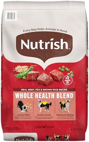 Nutrish Dry Dog Food, Real Beef, Pea & Brown Rice Recipe Whole Health Blend for Adult Dogs, 28 lb. Bag, Packaging May Vary (Rachael Ray) Product Image