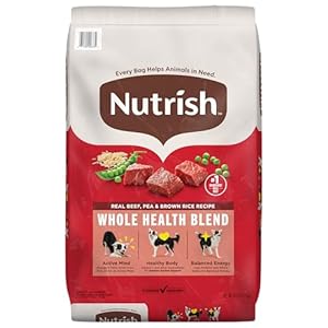 Nutrish Dry Dog Food, Real Beef, Pea & Brown Rice Recipe Whole Health Blend for Adult Dogs, 28 lb. Bag, Packaging May Vary (Rachael Ray)