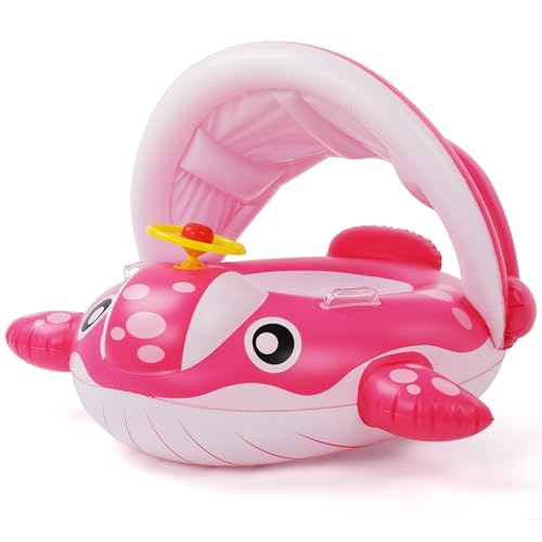 Peradix Baby Schwimmring mit abnehmbarem Sonnendach | für Säuglinge 9-36...