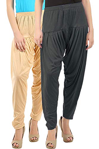 Image of Buy That Trendz Womens Patiala Pants Combo Pack of 2 Viscose Dhoti Patiyala Salwar Harem Bottoms Pants