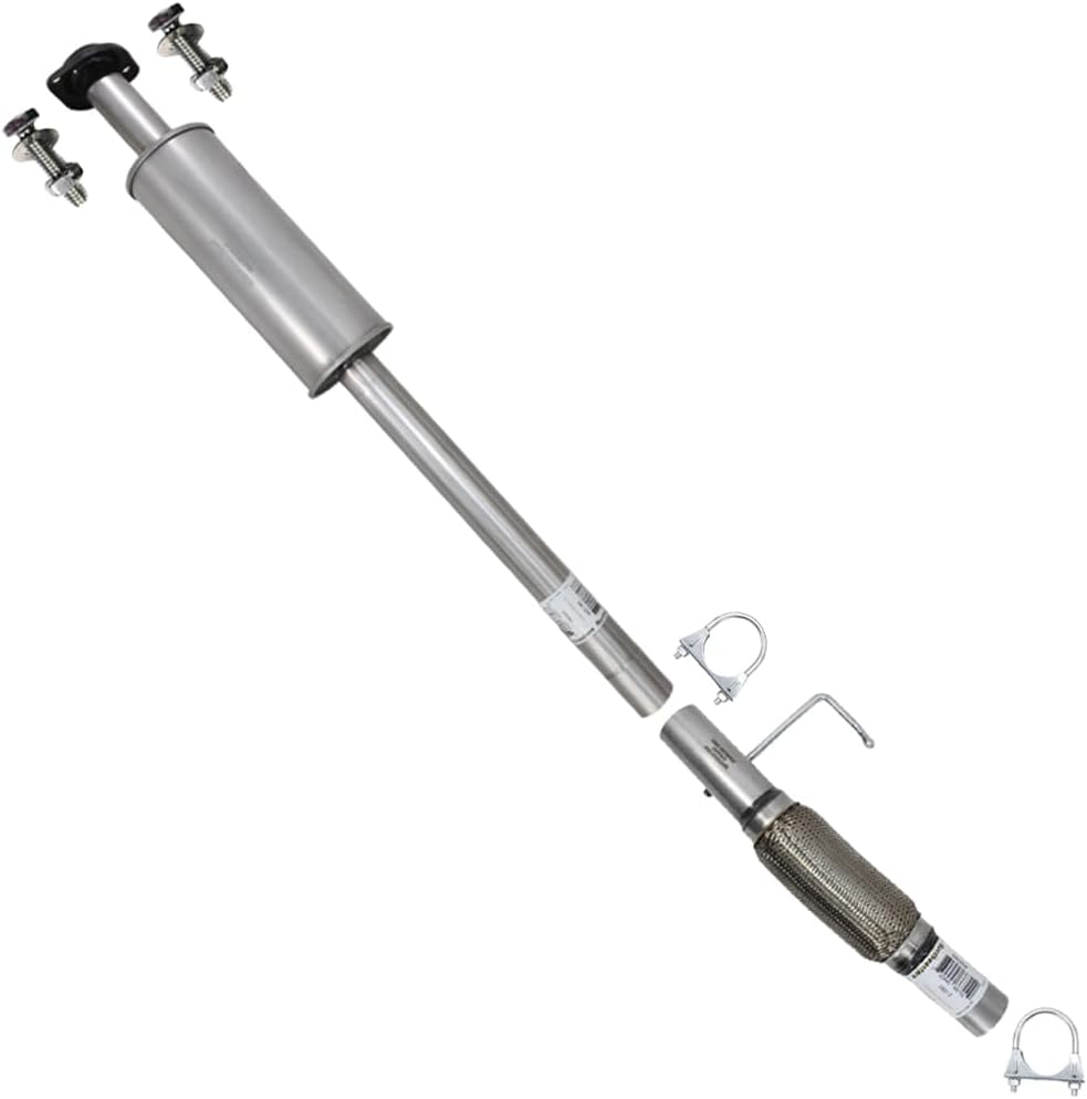 Exhaust Resonator & Flex Pipe Compatible with Ford F-150 2011-2014 3.5L 163" WB | Stainless Steel | Northeastern Exhaust | Includes Clamps and Bolt Kit | Direct-Fit Replacement