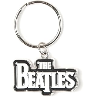 Rockabilia Beatles Drop-T Logo Black Metal Key Chain - Les Beatles, Paul McCartney, John Lennon, RIngo Starr, George Harrison