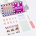 French Almond Gel Press On Nails Short 16 Sizes Fake Nails Glossy 32pcs, Nail Glue Included
