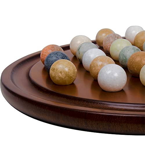 Arolly Handcrafted Solitaire Board Game Set With 36 Natural Marbles - Mahogany Wooden Finish Authentic Handmade Solitaire Boards | The For Adults On Any Occasion #TOP1
