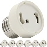 TORCHSTAR 6-Pack E26/E27 to GU24 Adapter, E26/27 Edison Screw to GU24 Bayonet Base Socket Adapter Converter, Fits Halogen/LED/CFL Light Bulbs, Heat-resistant, Anti-burning, No Fire Hazard