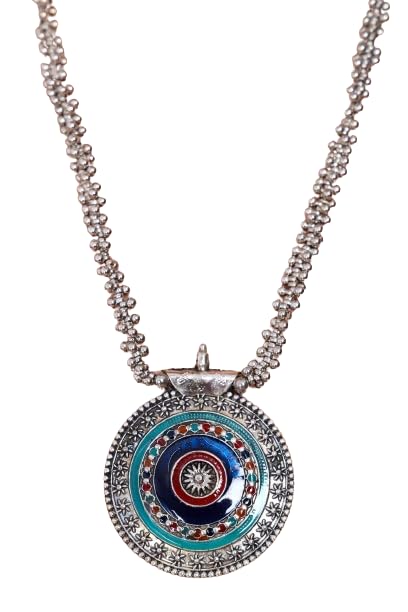 SAAR THE ESSENCE Oxidized Jewelry Set for Womens Girls- Stylish Round Necklace with Earrings for Any Occasion - Gilded Grace Luxurious Elegance (B0DB625HM7) Amazon Price History, Amazon Price Tracker