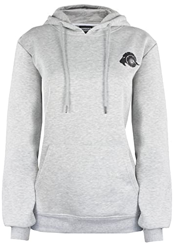 GUGGEN Mountain Sudadera con capucha para mujer con forro polar, con logotipo y capucha, gris claro, M