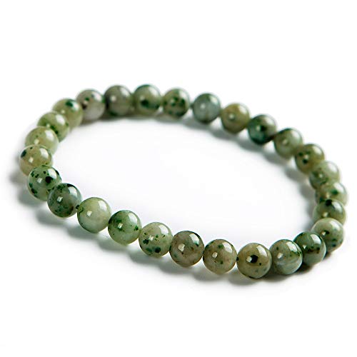 Bracelet Jade Vert Dushan véritable : perles 7mm de qualité supérieure