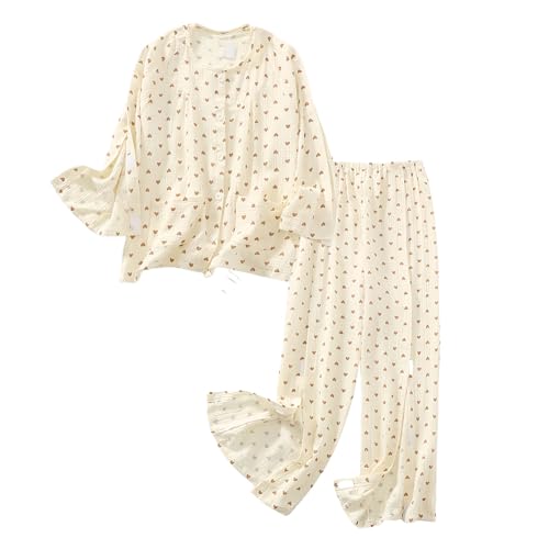 ALIALAVESTA Patient Clothes,Bedridden Patient suit,Disability clothing with Full Opening on Both Sides,Suitable for Paralyzed Elderly,Disabled,Fracture Patients(Little love heart,M)