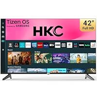 HKC 42 inch FHD Smart TV, Tizen OS 1080P Television with Netflix Disney+ Gaming Hub Dolby Audio, Screen for Bedroom Living Room, Made in the UK