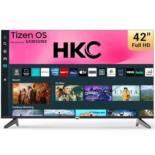 HKC 40 inch FHD Smart TV, 42 inch Tizen OS 1080P Television with Netflix Disney+ Gaming Hub Dolby Audio, Screen for Bedroom Living Room, Made in the UK