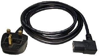 rhinocables IEC C13 Extension Cord Power Cable Lead with UK Pin Plug 13 amp, Single Socket for Monitor, Kettle, PC, Computer Mains Power Supply, Black (1m)