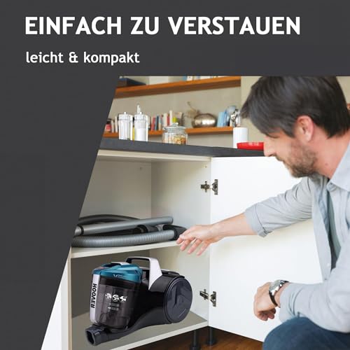 Hoover Staubsauger Tierhaare Breeze PET mit Tier-Düse I Tierhaar-Staubsauger ohne Beutel für Hundehaare & Katzenhaare I Mit größenverstellbarem Stab, EPA-Filter, 5m Kabel mit Auto-Aufwicklung & Griff
