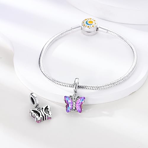 MULA 925 Sterling Silver Charms for Bracelets and Necklaces Butterfly Beads Dangle Pendants Jewelry Charms for Women2